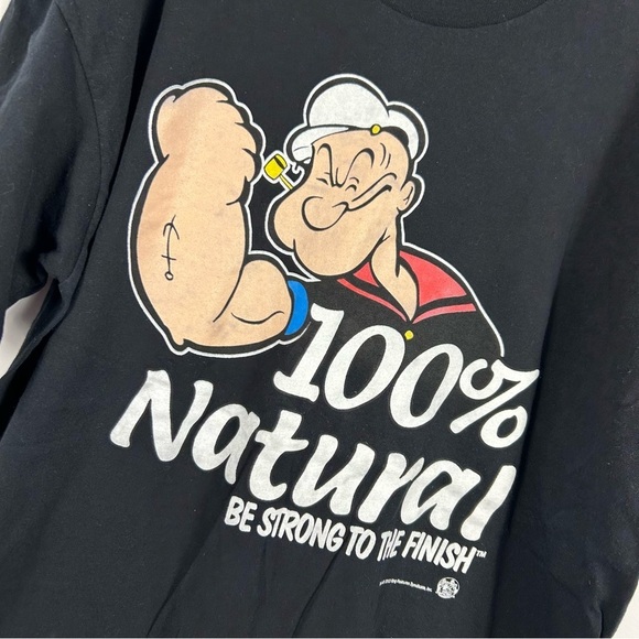❤️ Vapors x Popeye Black Supplement Y2K Graphic T-Shirt XXL - Picture 3 of 8